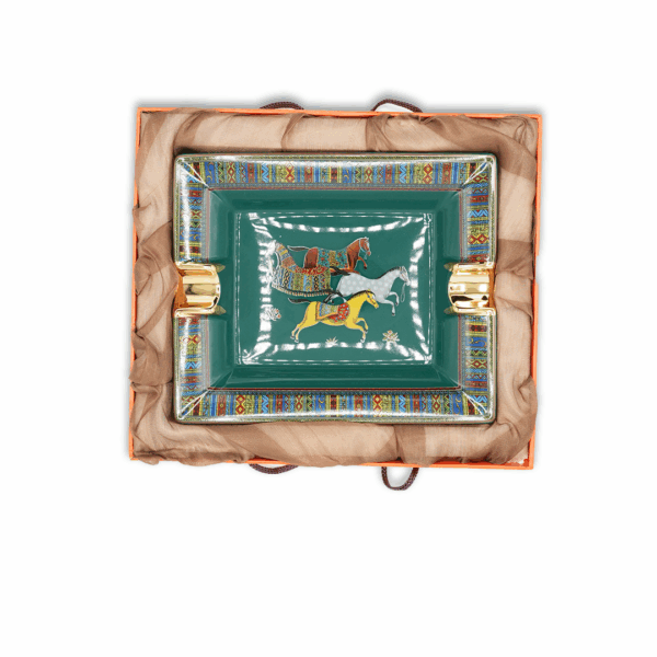 CIGARLOONG Ceramic Cigar Ashtray - Dark green