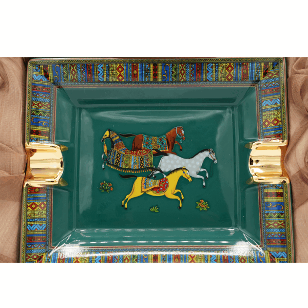 CIGARLOONG Ceramic Cigar Ashtray - Dark green