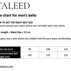 Men belt size chart